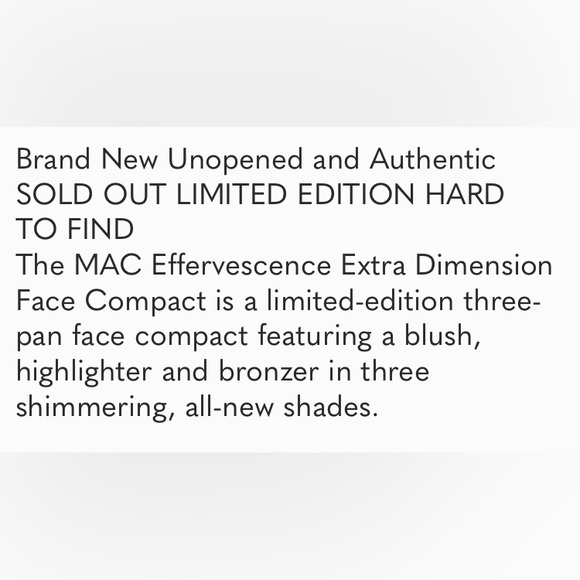 (BNA) NEW MAC Effervescence Extra Dimension Face Compact Light, New in Box - Picture 8 of 8